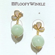 Load image into Gallery viewer, Butterfly Jadeite Ear Drops