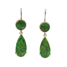 Load image into Gallery viewer, Green Copper-Turquoise Earrings
