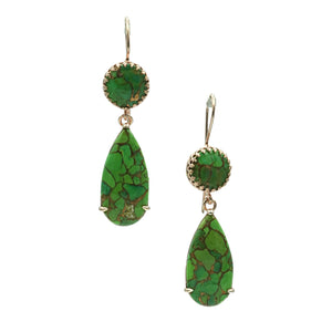 Green Copper-Turquoise Earrings