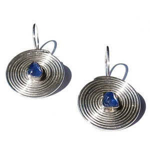 Pansodan Blue Sapphire Drop Earrings