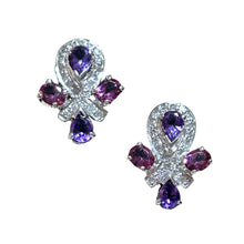 Load image into Gallery viewer, Purple &amp; Pink Sapphire Studs