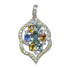 Load image into Gallery viewer, Multi-coloured Sapphire Pendant