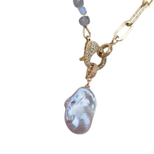 Load image into Gallery viewer, Moonstone &amp; Flameball Pearl Necklace