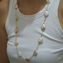 Load image into Gallery viewer, Baroque Pearls with Gold Bar Separator Tubes - 30 inch
