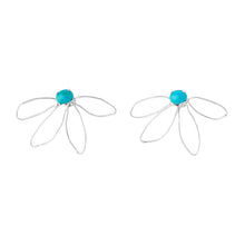 Load image into Gallery viewer, Turquoise Floral Silver Earrings