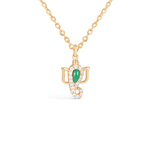 Ganesh Green Malachite Pendant Necklace
