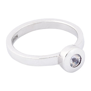 Button Sapphire Ring - white