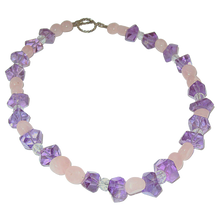 Load image into Gallery viewer, Rose &amp; Amethyst Necklace-Earring Set