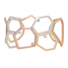 Load image into Gallery viewer, HoneyComb 3 Tone Bangle